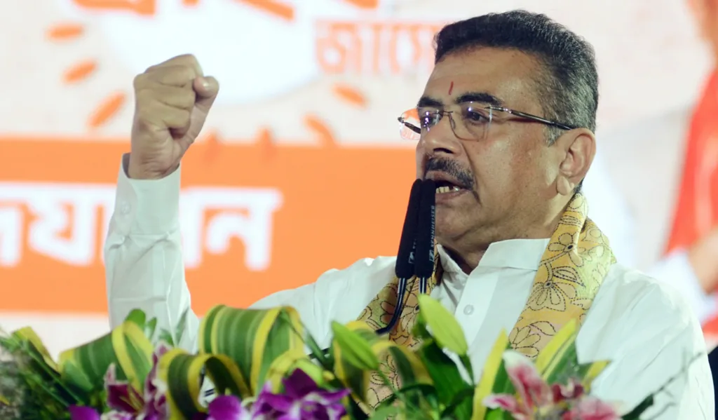 Suvendu Adhikari's Saffron Samman Yatra from Golpark to the Jadavpur University area