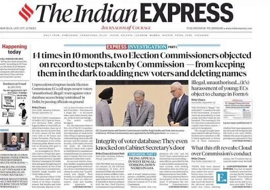 The political controversy has intensified because of the timing of the payment and The Indian Express's recent reporting on the Election Commission. (The Indian Express Newspaper)