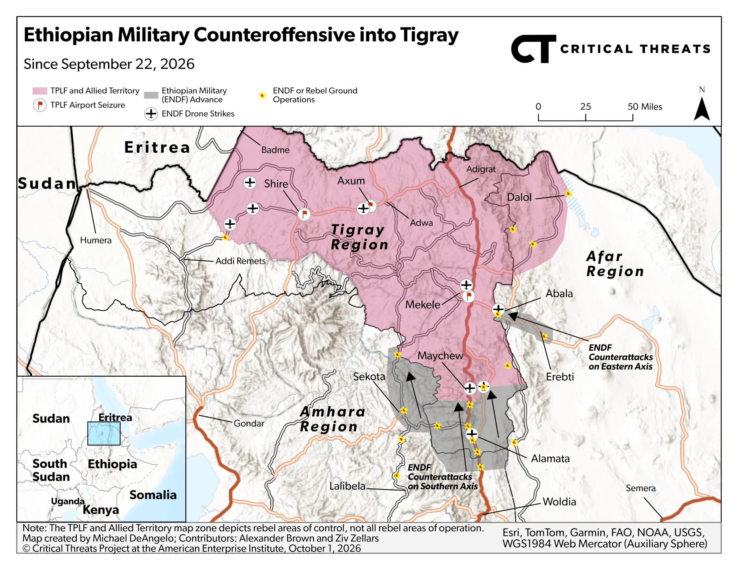 The 2022 peace deal ended the last Tigray war, but unresolved political and territorial disputes have now pushed Ethiopia back towards conflict | X (@criticalthreats)