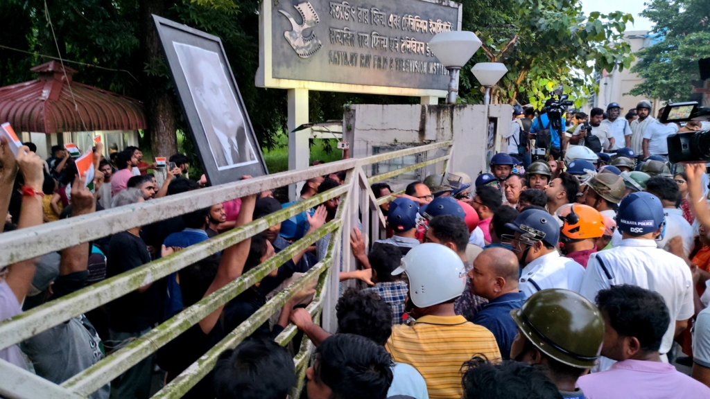 According to an SRFTI report, the disruption began on September 27, when protesting students allegedly entered the main auditorium during an event that had received permission. (AFP)