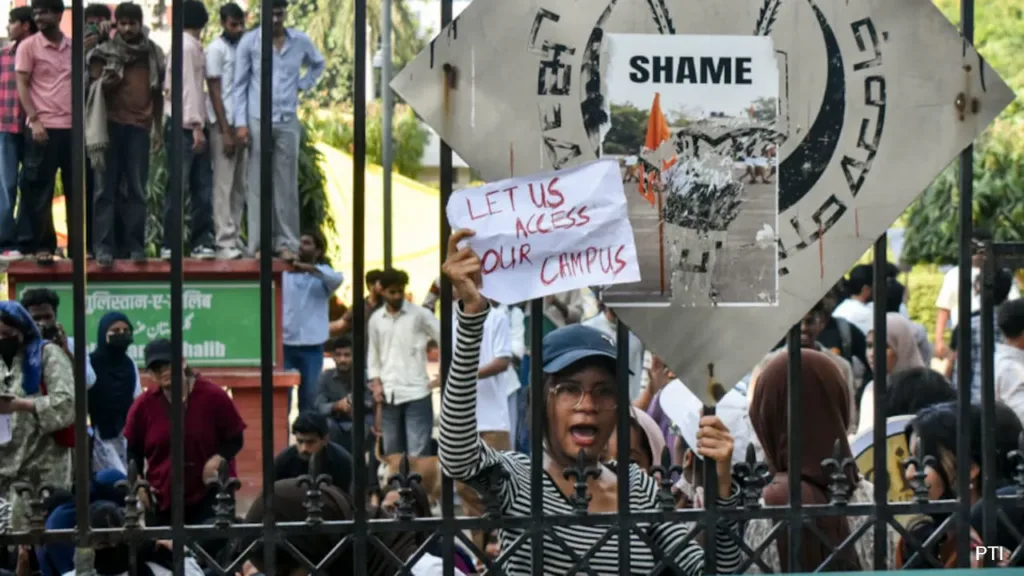 The university’s latest order addresses a major demand of the protesting students by establishing dates for the restoration of the Jamia students union.  (ANI)