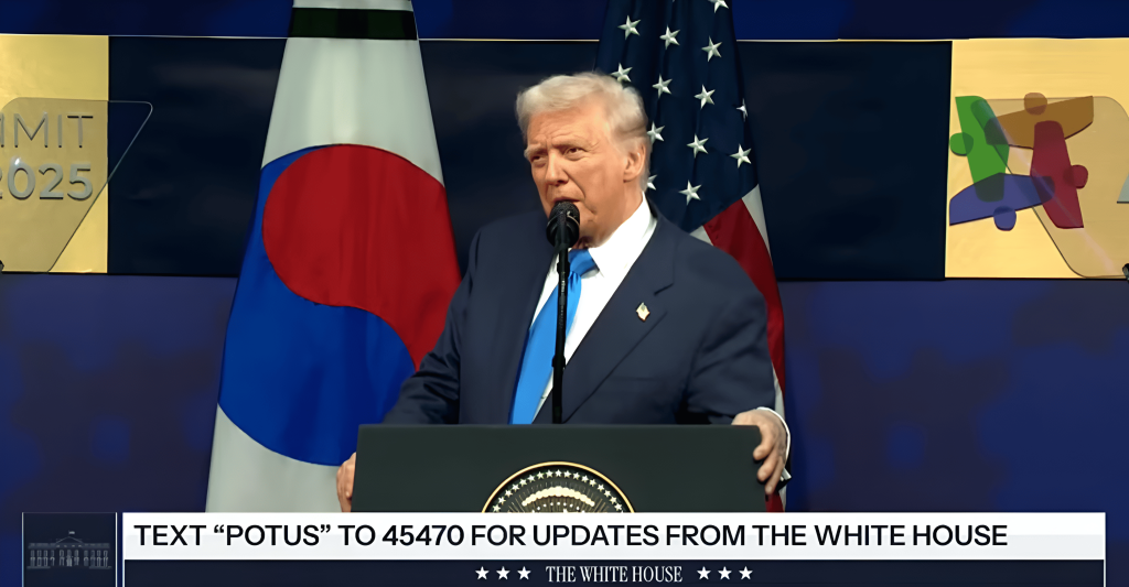 Donald Trump during White House meeting