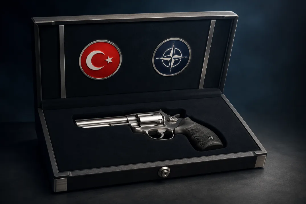 Erdogan’s engraved revolvers become the most talked-about NATO summit souvenir