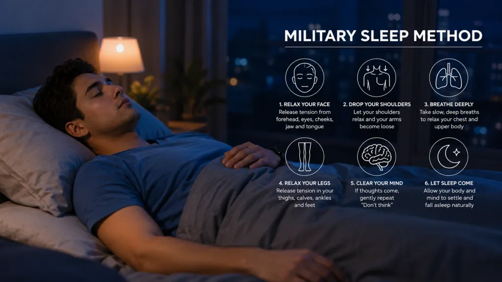 The Military Sleep Method is generally considered more effective when combined with good sleep habits | AI generated