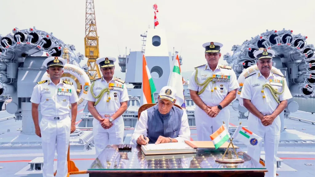 Defence Minister Rajnath at attend the Commissioning Ceremony of INS Mahendragiri