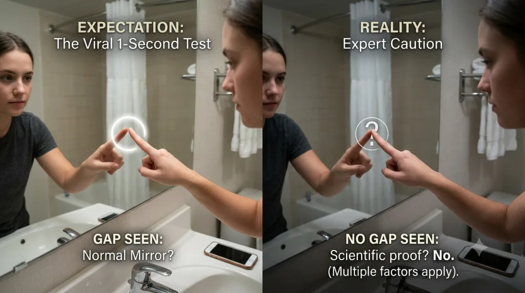The 1-second mirror test is going viral as a hotel room privacy hack | AI generated