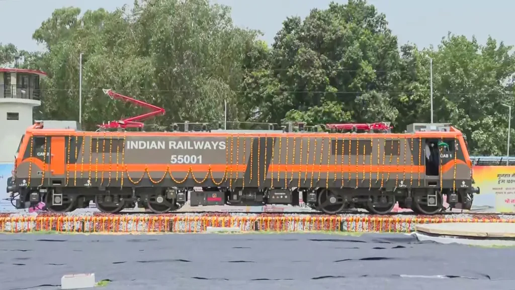  A view of the newly flagged Indian Railways’ first 9,000 HP electric locomotive engine by Prime Minister Narendra Modi (Unseen), in Dahod/ ANI