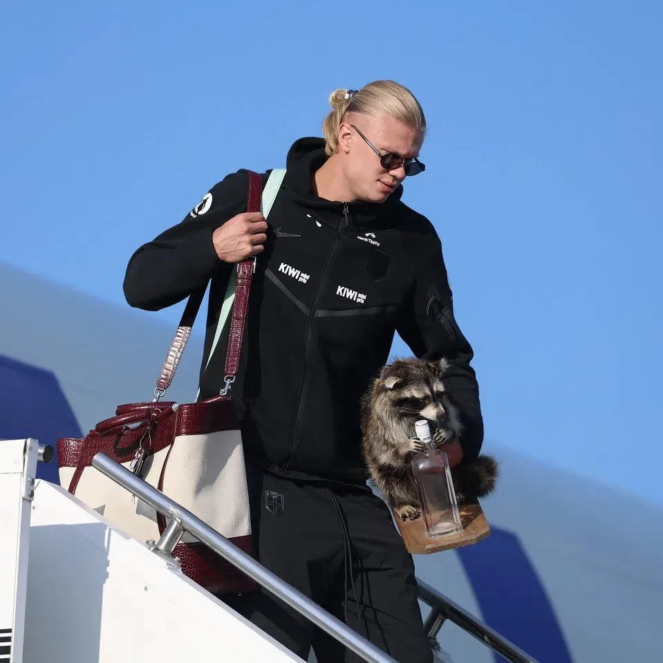 Erling Haaland sparked social media buzz after returning from the FIFA World Cup with a taxidermied raccoon purchased in Texas.