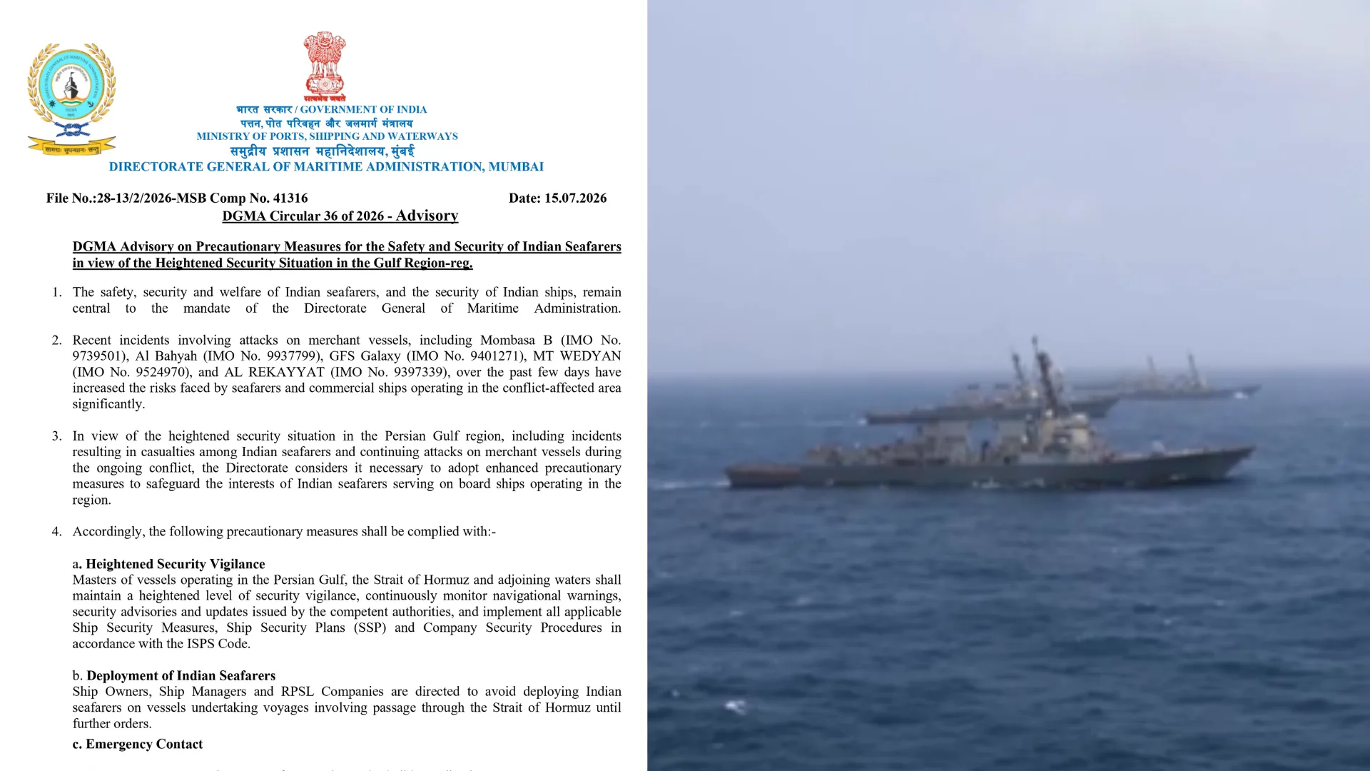 ‘No deployment of Indian seafarers…’: Centre issues precautionary advisory as risks grow in Strait of Hormuz