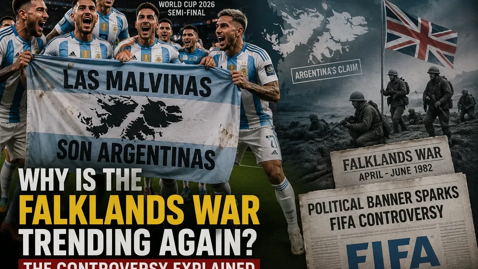 Why is the Falklands War trending after Argentina’s World Cup semifinal win? The provocative banner controversy explained