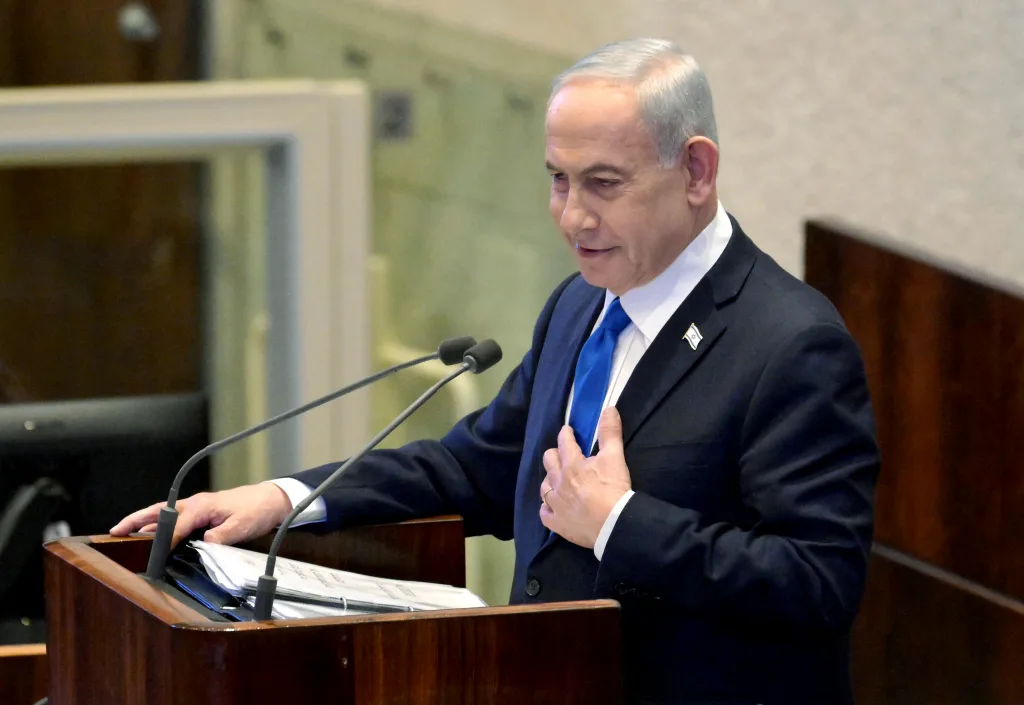 Israeli Prime Minister Benjamin Netanyahu speaks during the special Knesset session, Israeli parliament, in Jerusalem on Wednesday. (@netanyahu X/ANI Photo)