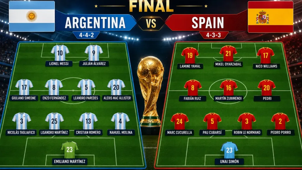 Spain vs Argentina predicted lineup