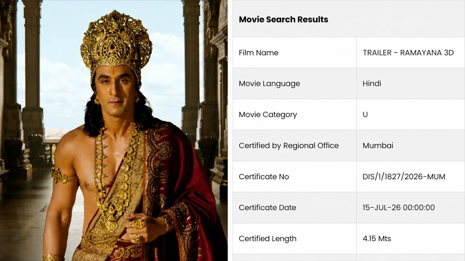 CBFC clears Ramayana trailer: Ranbir Kapoor starrer set for global launch