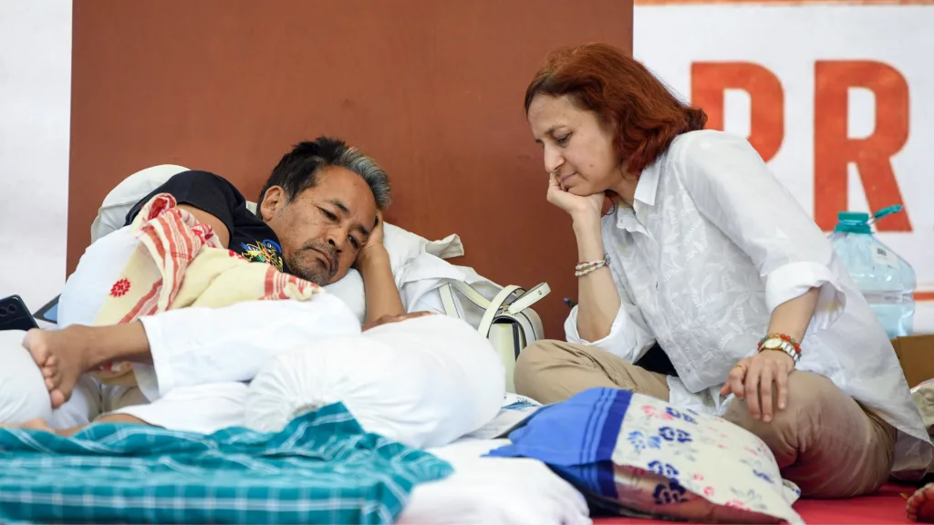 Environmentalist Sonam Wangchuk with his wife Gitanjali J. Angmo