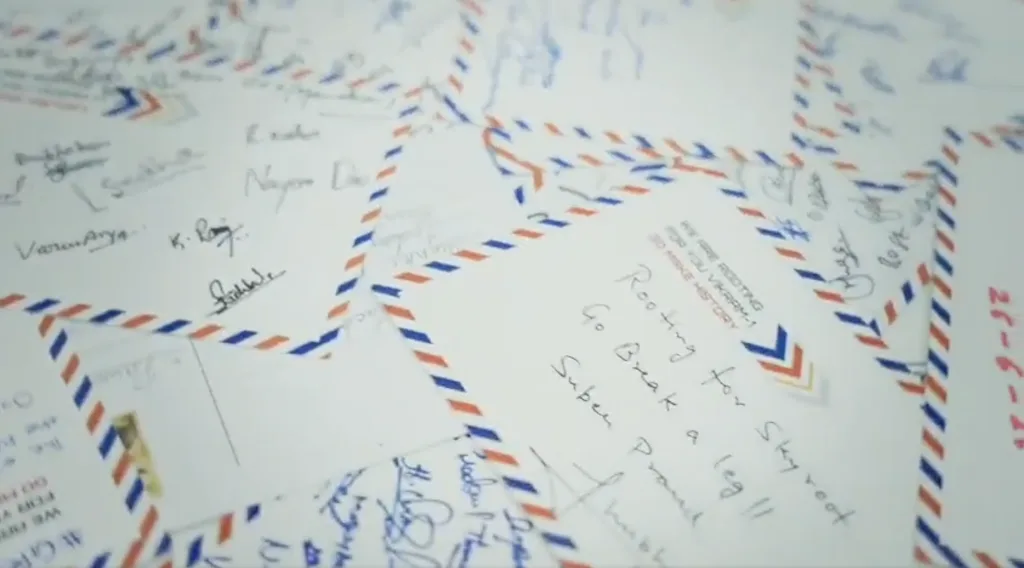 Skyroot Aerospace CEO Pawan Kumar Chandana informed the Prime Minister that the handwritten card had successfully reached orbit, saying, "Vande Mataram is in orbit." (X)