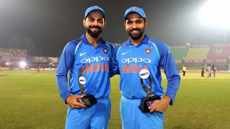 Rohit Sharma and Virat Kohli after winning the Champions Trophy 