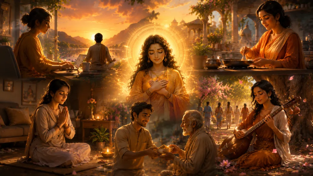 Devotees finding spirituality through daily work, prayer and service