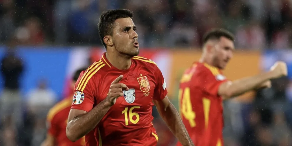 Rodri, who played a crucial role for Spain during the 2026 FIFA World Cup, has emerged as Real Madrid's preferred midfield target. (X)