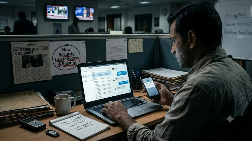 What are the major press freedom concerns India’s data protection law is facing from news publishers?